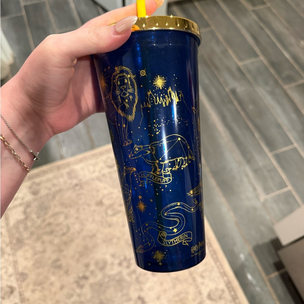 Navy & Gold Harry Potter House Crest Travel Tumbler